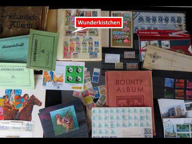 Briefmarken Verkaufsfilm: Schatzsuche und Verkauf in Wunderkistchen 4 mit Briefmarken, Briefen usw.