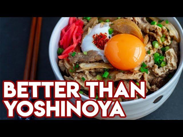 Gyudon Recipe - Yoshinoya Beef Bowl Recipe - Straight Up Eats