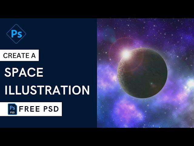 How to Create Faraway Galaxies, Space Illustration | Adobe Photoshop Tutorial