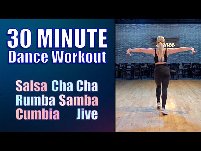 30 Minute Dance Workout | Easy to Follow | Salsa, Cha Cha, Rumba, Samba, Cumbia and Jive