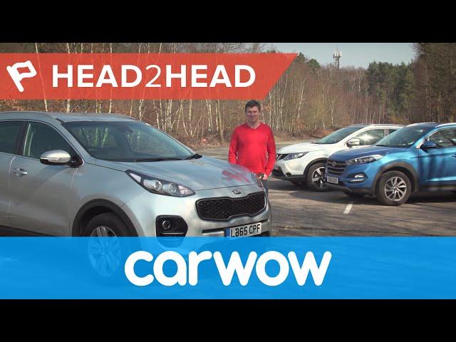 Nissan Qashqai vs Hyundai Tucson vs Kia Sportage SUV 2017 review | Head2Head