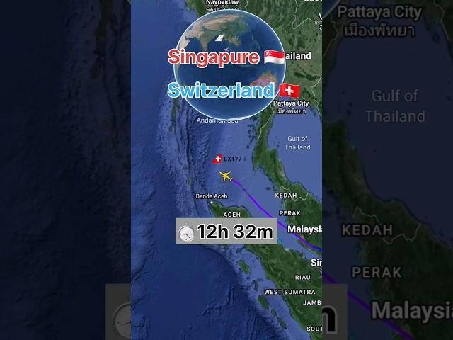 Singapure to Switzerland flight route #airplane #vueling #aircraft #travel #flying #aeroplane#earth