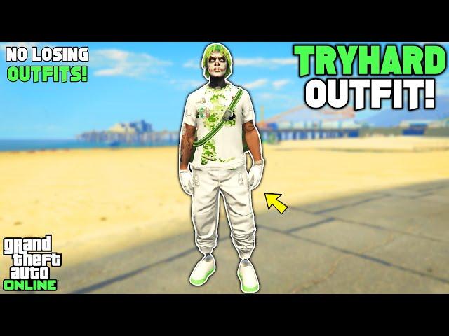 GTA 5 ONLINE *EASY* MY WHITE JOGGERS TRYHARD MODDED OUTFIT 1.57! (NO TRANSFER GLITCH)