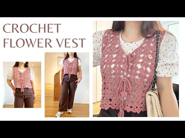 FLOWER CROCHET VEST | CROCHET BY BEV