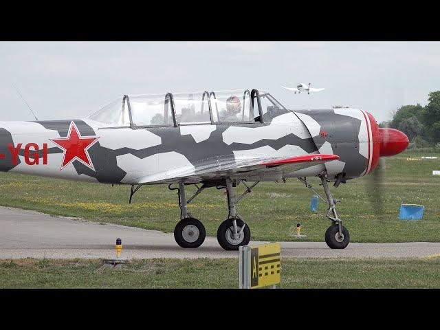 Yakovlev Yak-52 SP-YGI TAXI and TAKE OFF in Grenchen