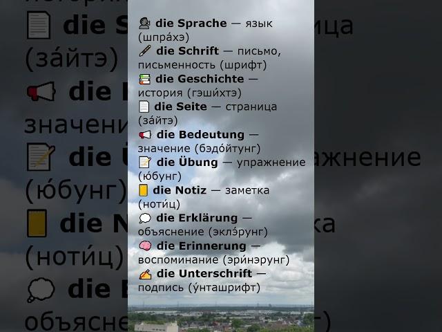 Частотные существительные с артиклем die  | Слова с die [2/10]
