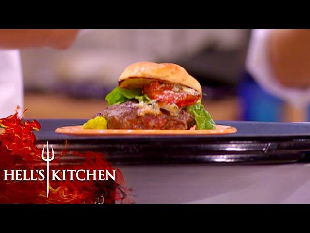 The Black Jackets Present Their Burgers To Chefs | Hell's Kitchen