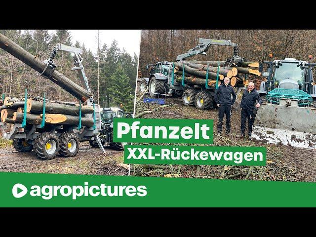 Starkholz rücken mit dem Pfanzelt LogLINE L16 Rückeanhänger | XXL Rückewagen | Holzfäller Doku