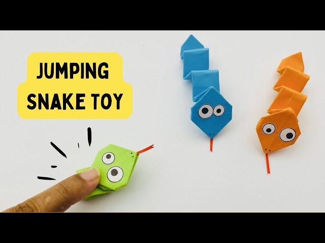 How To Make Easy Jumping Paper snake Toy  For Kids / Moving Paper Toy / Paper Craft / Origami toy