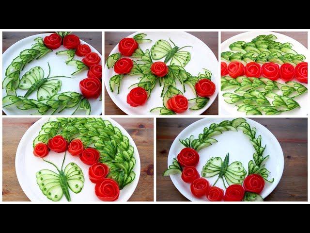 How to Make Tomato Rose - Cucumber Carving Garnish