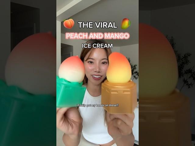 TASTE TEST: viral peach and mango ice cream!!!  #foodie #tastetest #viral