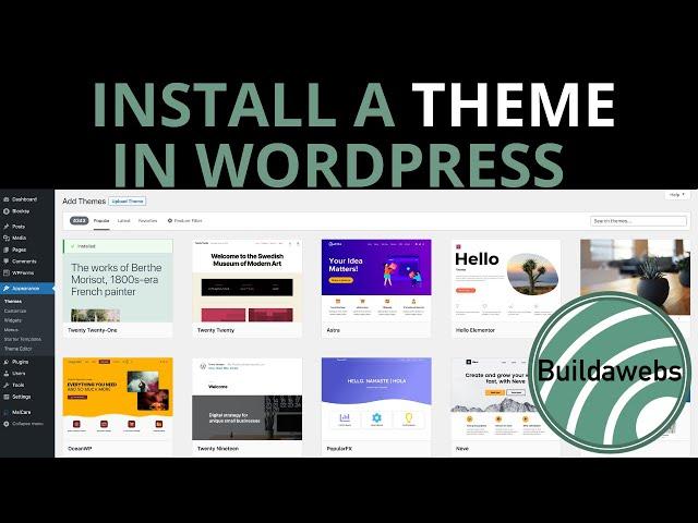 How To Install A WordPress Theme Step By Step | WordPress Tutorial | Buildawebs