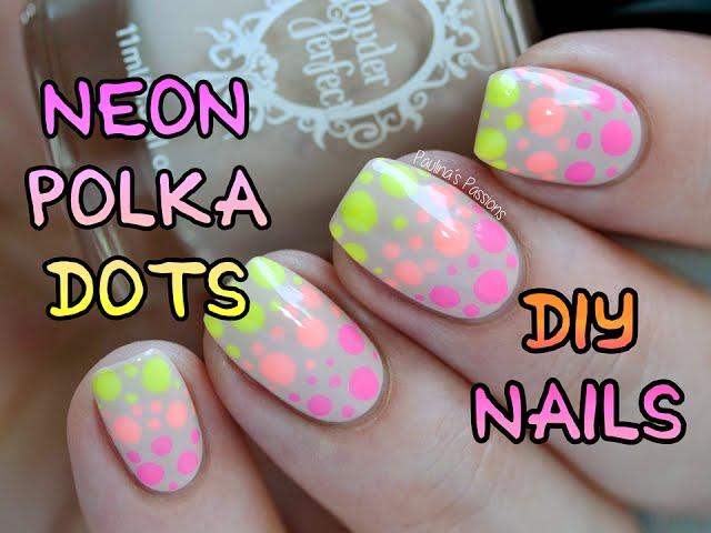 Neon Polka Dots Nail Art | Paulina's Passions