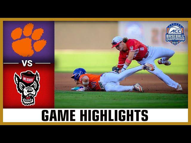 Clemson vs. NC State Game Highlights | 2025 ACC Baseball Championship (Quarterfinals)