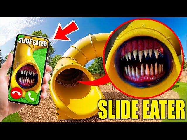 if you see SLIDE EATER at haunted playground making a scary noise, RUN AWAY FAST!!