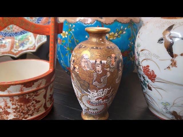 Valuable Japanese Antique Ceramics! Can you identify them?! Satsuma Imari Kutani Asian antiques