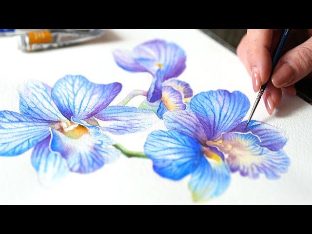 Powerful Watercolor Technique (Most Tutorials Ignore)  Blue Orchids