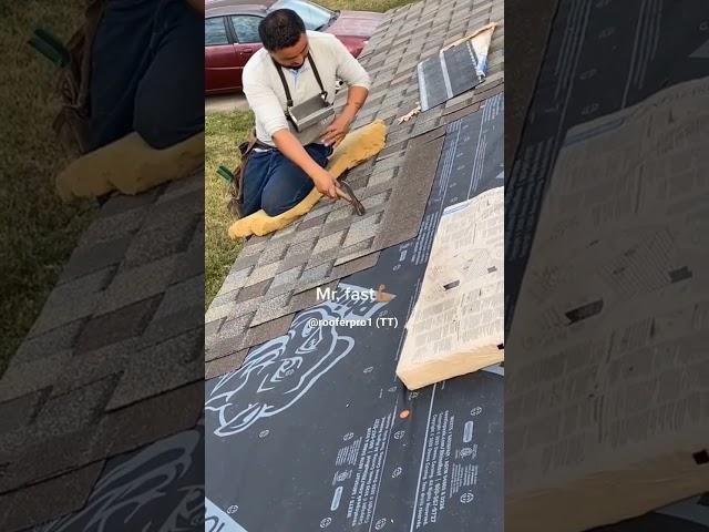 Hand-nailing shingles!  #shorts #roof #roofer #roofing #roofershelper #roofero