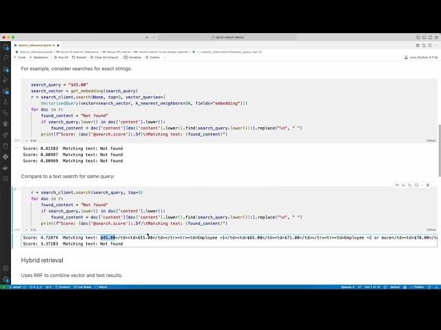 Screencap: Azure AI Search Modes Notebook