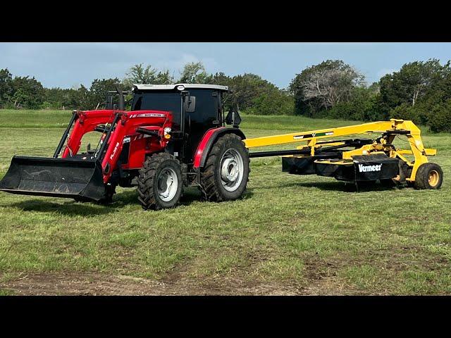 Massey 4710 pulling a Vermeer Tm1200