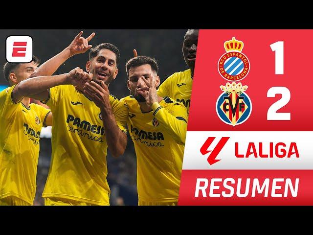 VILLARREAL derrotó 2-1 a ESPANYOL y se ubica detrás de BARCELONA y REAL MADRID | RESUMEN | La Liga