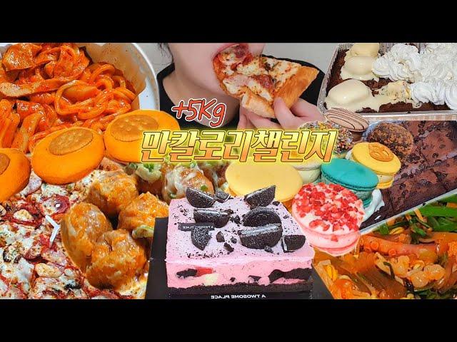 만칼로리챌린지 생일기념 | 파파존스수퍼파파스피자라지,더블초코브라우니,액설런트아이스크림,휘핑크림,엽기떡볶이오리지널,타코야끼,마카롱,투썸플레이스아박홀케이크,낙곱새,황치즈르뱅버터쿠키