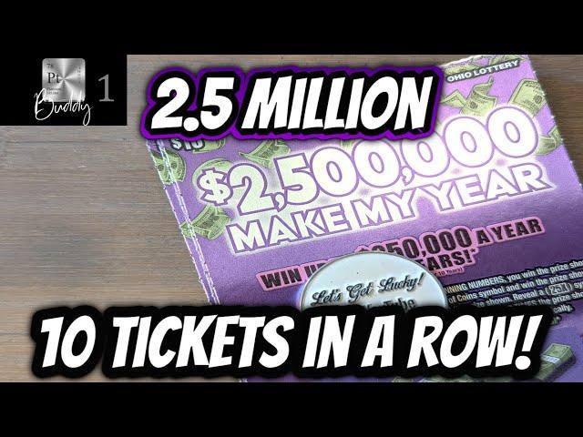 $2.5 Million MAKE MY YEAR! $100 Dollars on the line! Ohio Lottery Scratch Off Tickets