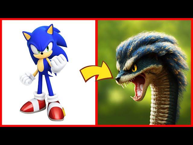 SONIC the Hedgehog ALL CHARACTERS as SNAKE 2024