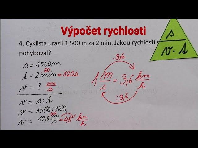 Výpočet rychlosti, rychlost příklady