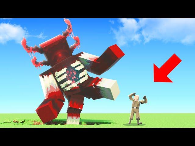 Giant Minecraft Warden in Teardown..