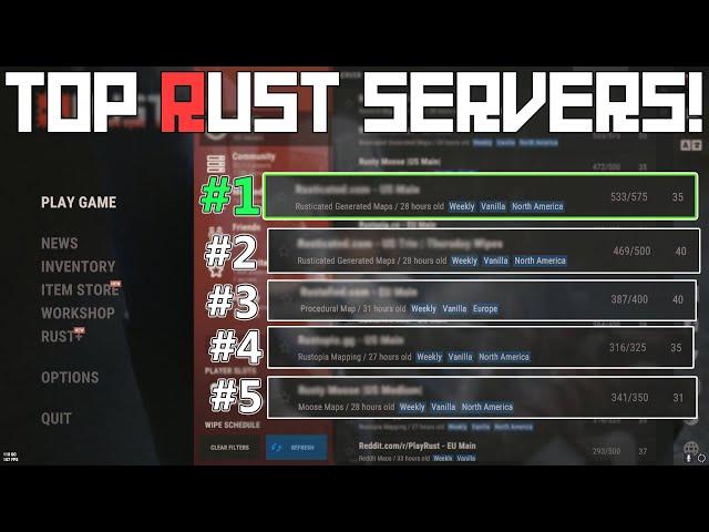 Top 5 BEST Rust Servers! 2023