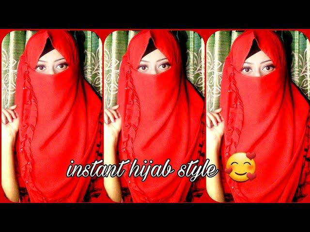 Instant ready hijab tutorial ||2 easy step full coverage 