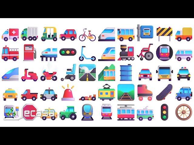 3D Emoji Meanings Part 26 - Ground Transport | Fluent Emojis | English Vocabulary