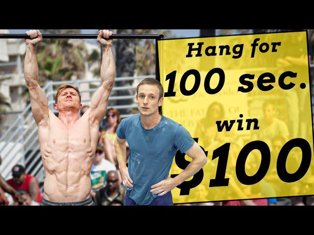 Hang 100 seconds for $100 Challenge  VS  Pro climbers **World Record?**