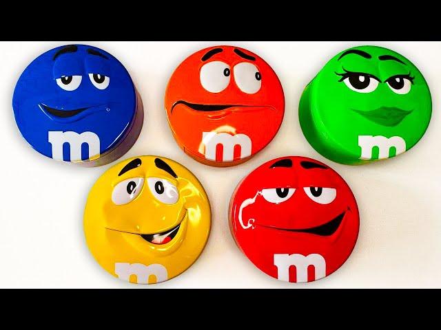 Satisfying Video | How to Unpacking Colorful M&M'S Containers with Rainbow Candy ASMR