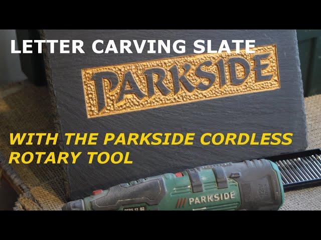 How to make your own slate house sign with the Parkside Cordless Rotary Tool