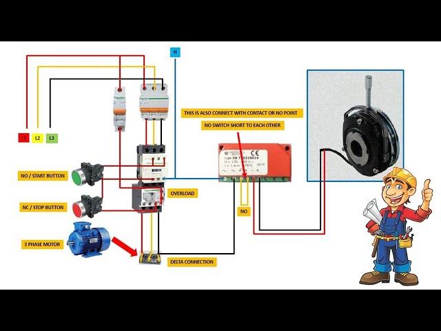 Brake Motor Wiring Diagram for DELTA connection/Solid State rectifier installation