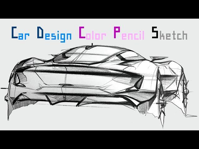 Car Design Sketch (PRISMA Color pencil)