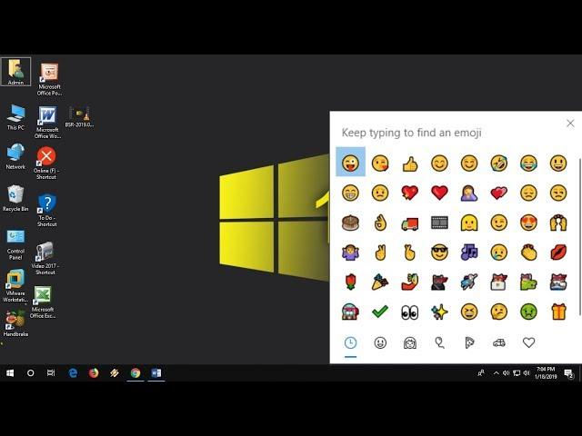 Shortcut key to Insert Emojis Anywhere in Windows 10