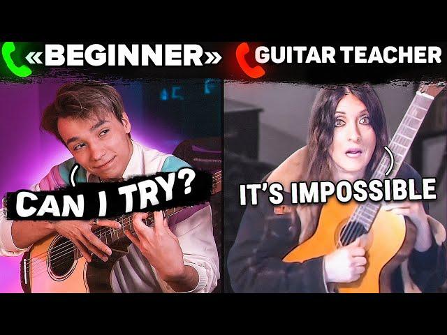 Professional GUITARIST Pretends to be a BEGINNER to Guitar Lessons | PRANK #2