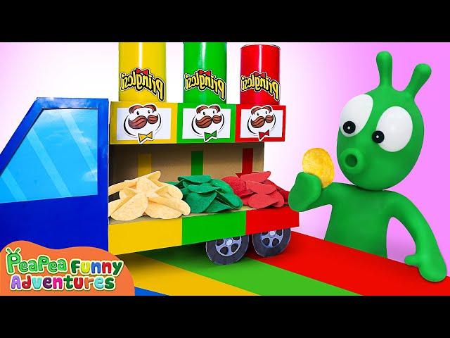 Pea Pea Explores Colorful Pringles Delivery Truck - Adventure for kids - Pea Pea Funny Adventures