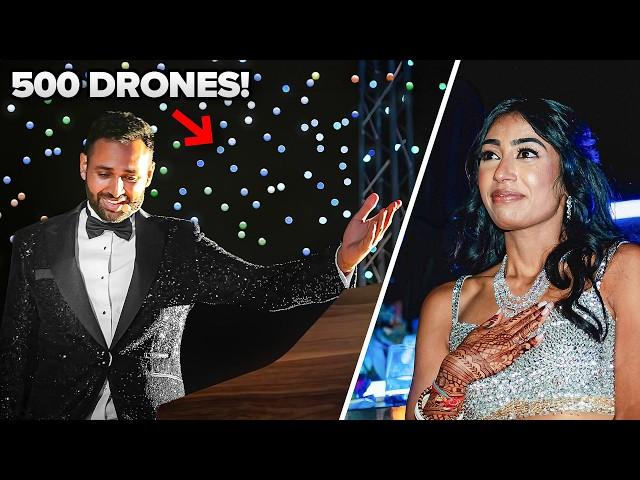 I surprised her with 500 Drones at our Wedding