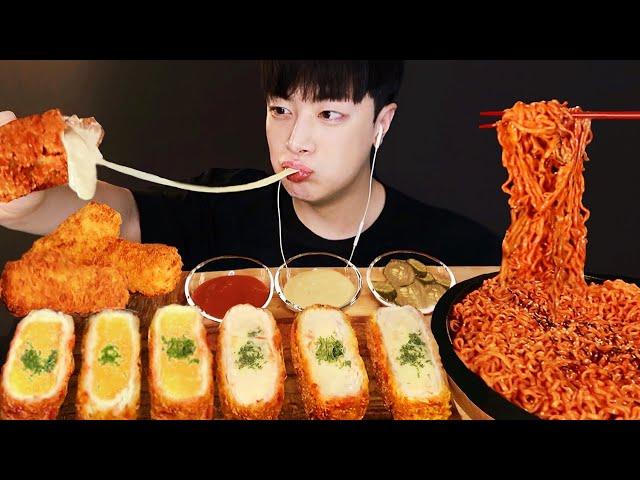 Sweet Potato Cheese Donkatsu, Cheese Pork Cutlet, Fire Chicken Noodles MUKBANG ASMR