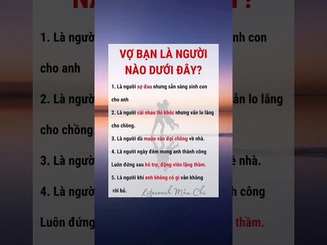 VỢ BẠN LÀ NGƯỜI NÀO DƯỚI ĐÂY? #manchi #tinhyeu #honnhan #hanhphuc #chualanh