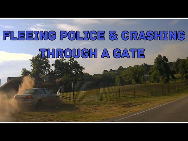 Desperate felon crashed through gates fleeing from Arkansas State Police #pursuit #chase