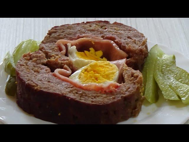 MINCED MEAT ROLL WITH BOILED EGGS