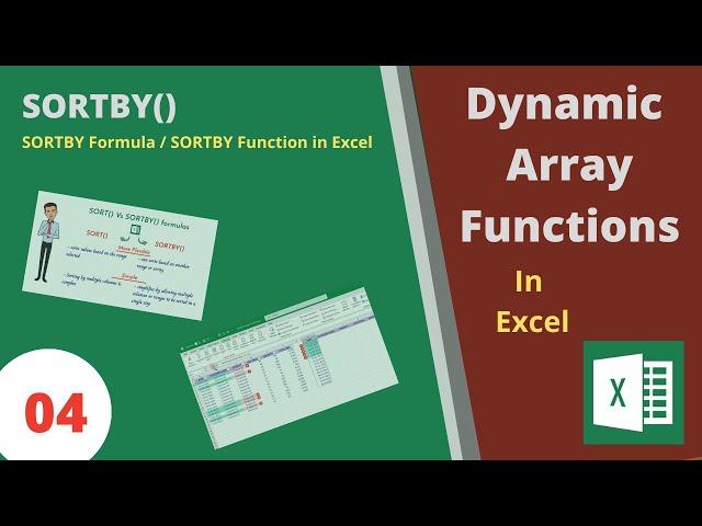 04 SORTBY Formula in Excel | Dynamic Array Function | SORT Vs SORTBY