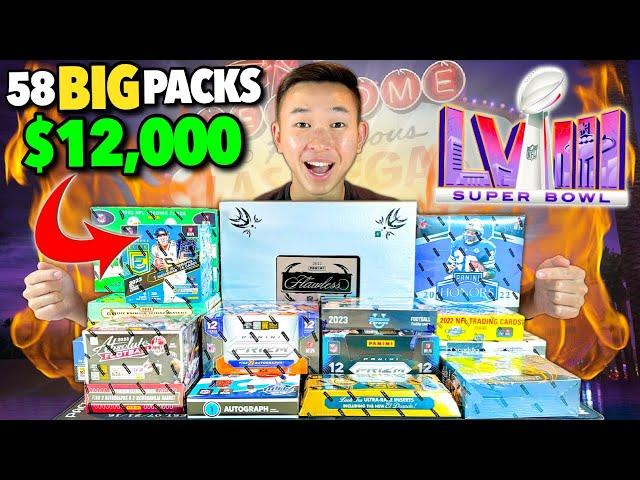 OPENING 58 INSANE PACKS FOR OUR ANNUAL $12,000 SUPER BOWL LVIII MEGA BREAK (AMAZING PULLS)! 