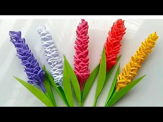 how to make lavender paper flower easy( beautiful) chetna arts and crafts