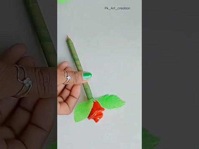 #diy#rose pen#pk Art creation .diY rose pen craft idea/wall putty craft/beautiful & easy pen craft.